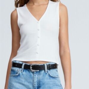 Rag & Bone White V-Neck Tank Top